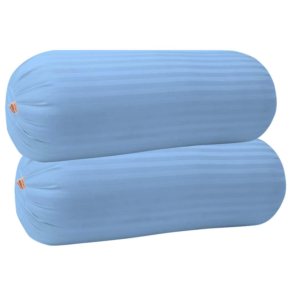 JDX Microfibre Round Bolster Bed/Sofa/Diwan Pillow | Light, Soft & Fluffy for Neck & Back Support | Washable Breathable, Durable | Size 15x34 Inch - Big Round Pillow | Set of 2