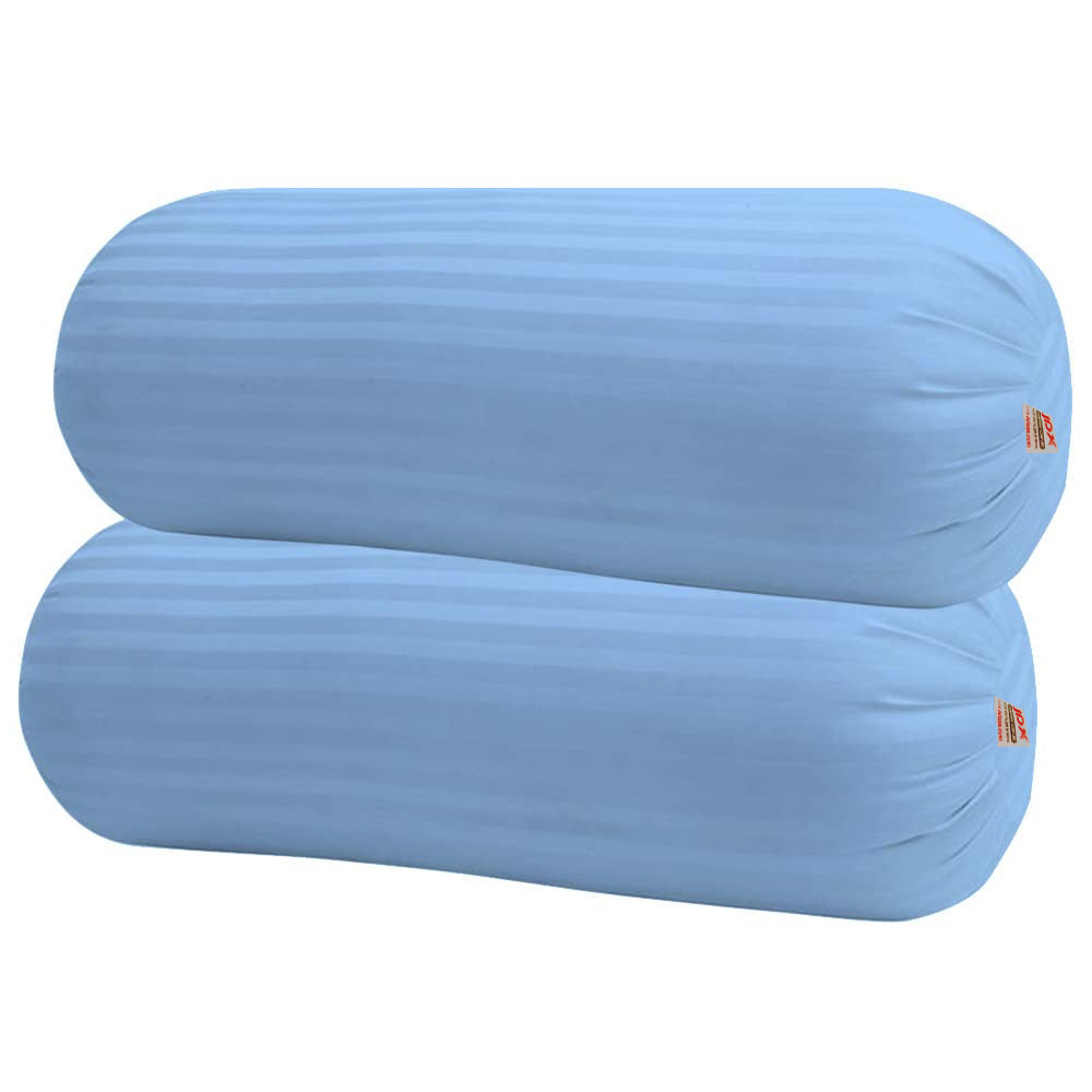 JDX Microfibre Round Bolster Bed/Sofa/Diwan Pillow | Light, Soft & Fluffy for Neck & Back Support | Washable Breathable, Durable | Size 15x34 Inch - Big Round Pillow | Set of 2