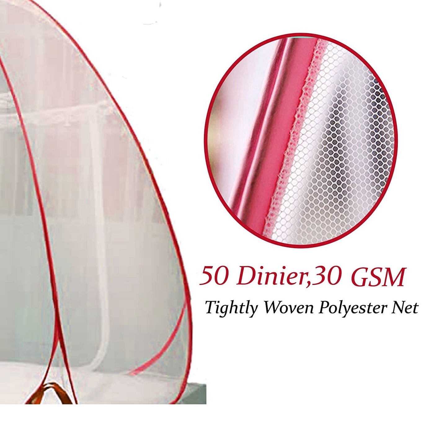 JDX Mosquito Net for Double Bed | Queen Size Foldable Machardani | Polyester 30GSM Strong Net | PVC Coated Corrosion Resistant Steel Wire - Blue | machardani