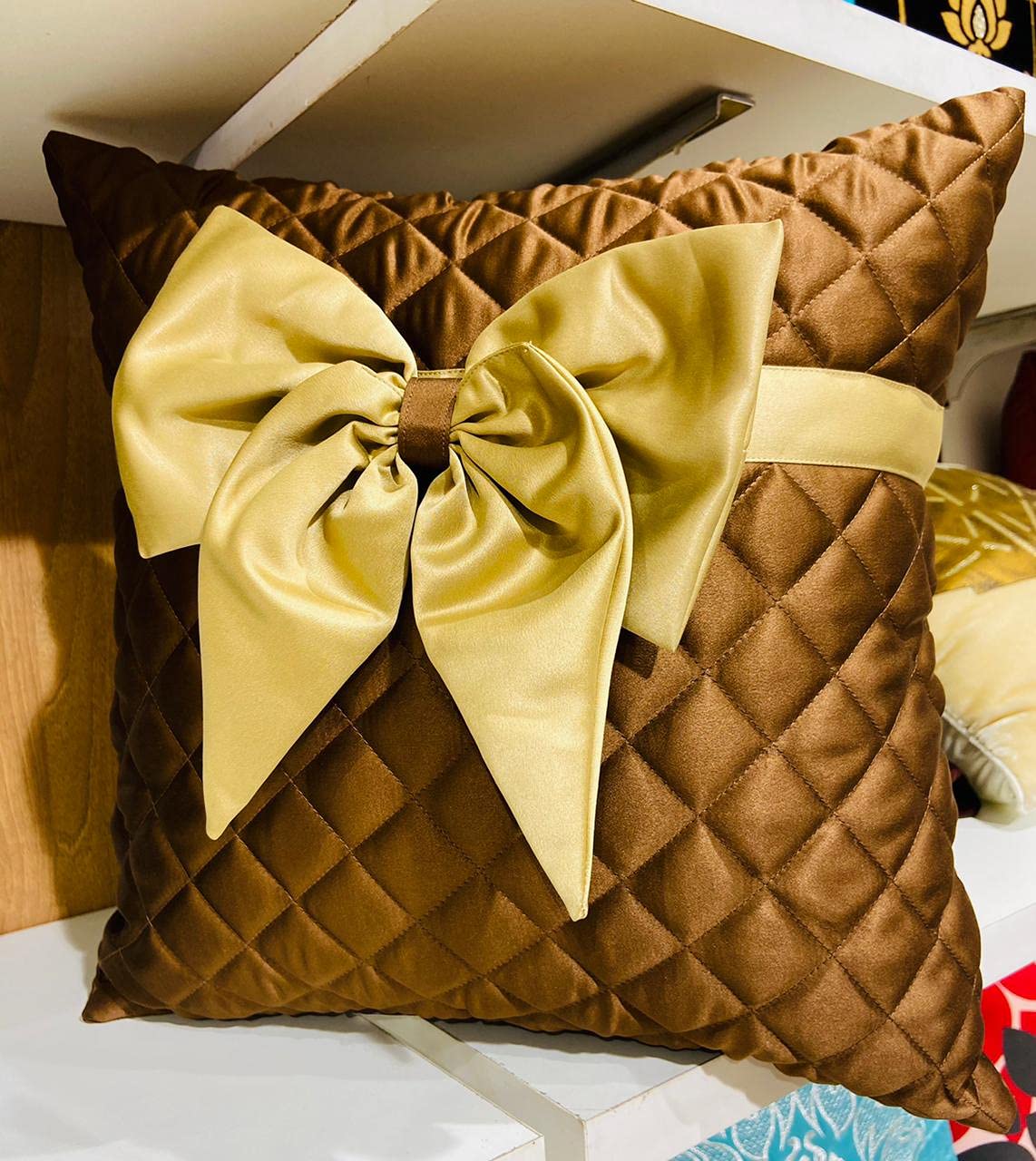 JDXSet of 5 Decorative Velvet Throw/Pillow Cushion Covers - (16 X 16 INCHES, Brown) | Cushion Cover, Cushion Cover Set of 5, Sofa Cushion Covers