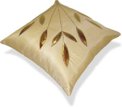 JDX Cushion cover | Dupion Silk Beige color Cusion Cover sofa Set of 5 for living room { Size 40x40 inches ,Beige,}