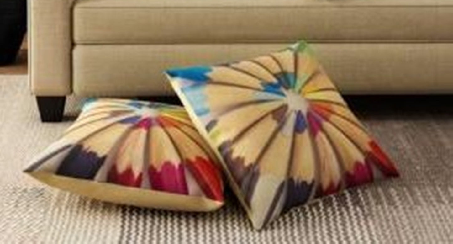 JDX Set of 5 designer Hand Made Jute Throw/Pillow Cushion Covers - (16 X 16 INCHES)