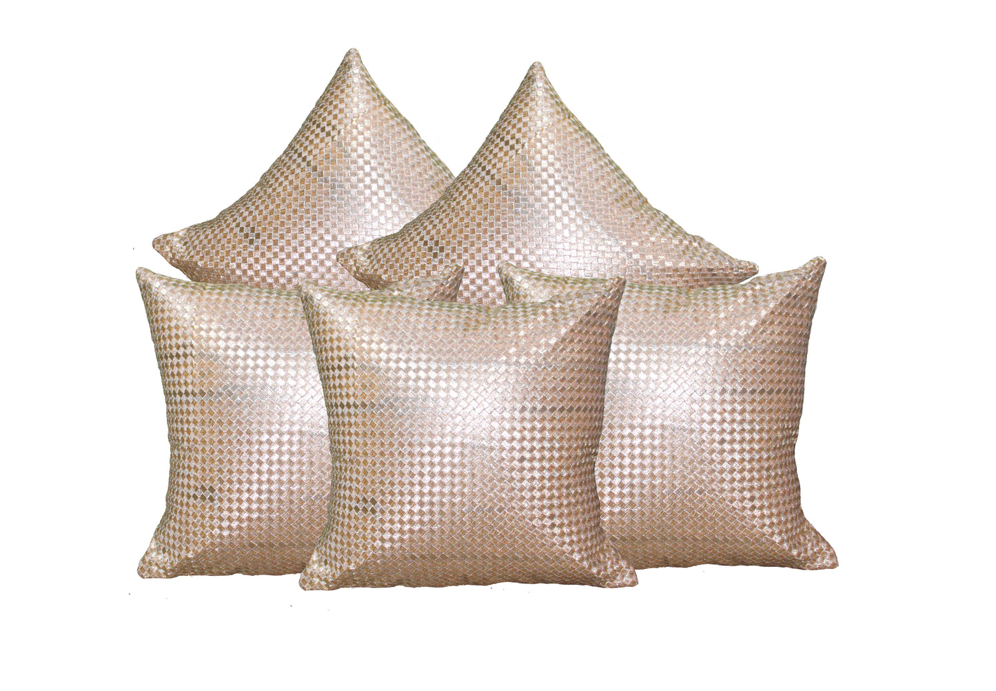 JDX Cushion cover | Designer Dupion Silk Beige color Cusion Cover sofa Set of 5 for living room { Size 16x16 inches ,Beige,}