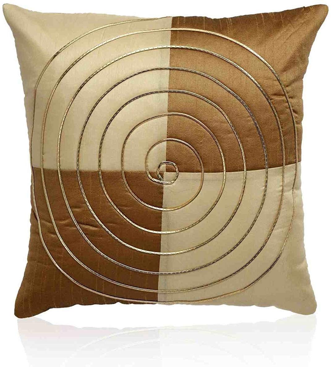 JDX Cushion cover | Designer Dupion Silk Beige color Cusion Cover sofa Set of 5 for living room { Size 40x40 inches ,Beige,}