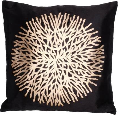 JDX Cushion Cover Set Cushion Cover Set of 5 | Prited Velvet Cushion Cover Set 16x16 inches or 40x40 cm | Cushion Cover, Cushion Cover Set of 5, Sofa Cushion Covers (Black)