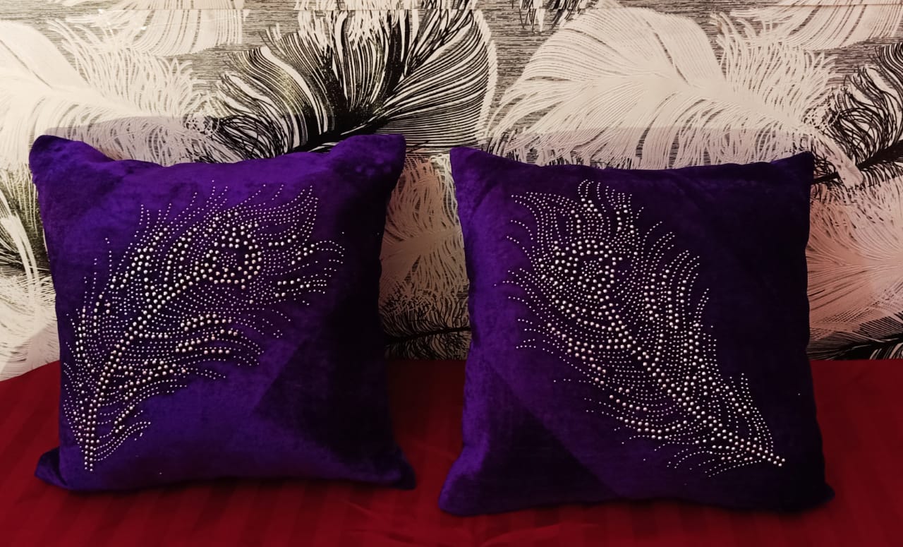 JDX Set of 5 Decorative Hand Made Velvet Throw/Pillow Cushion Covers - (16 X 16 INCHES)