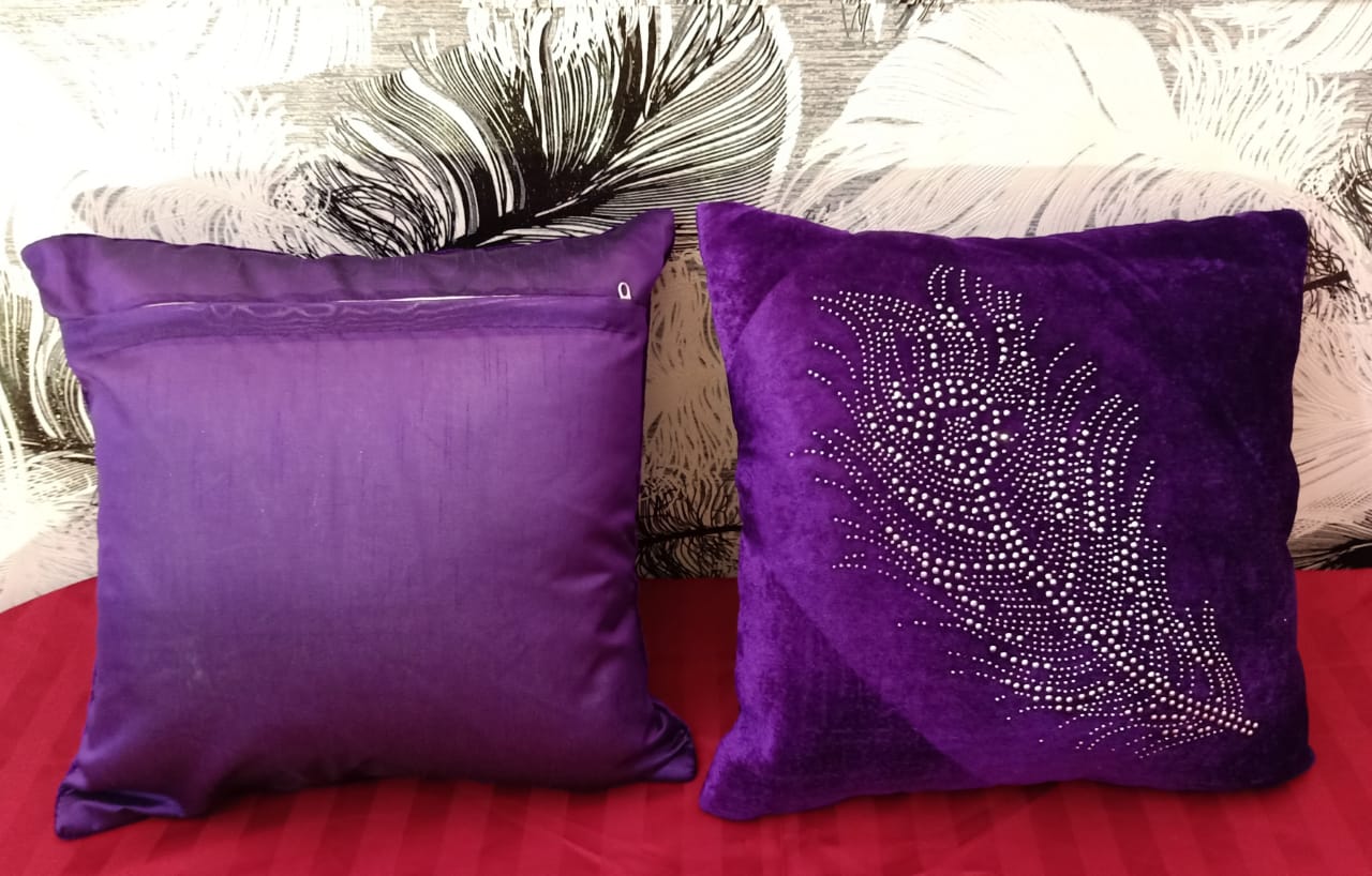 JDX Set of 5 Decorative Hand Made Velvet Throw/Pillow Cushion Covers - (16 X 16 INCHES)