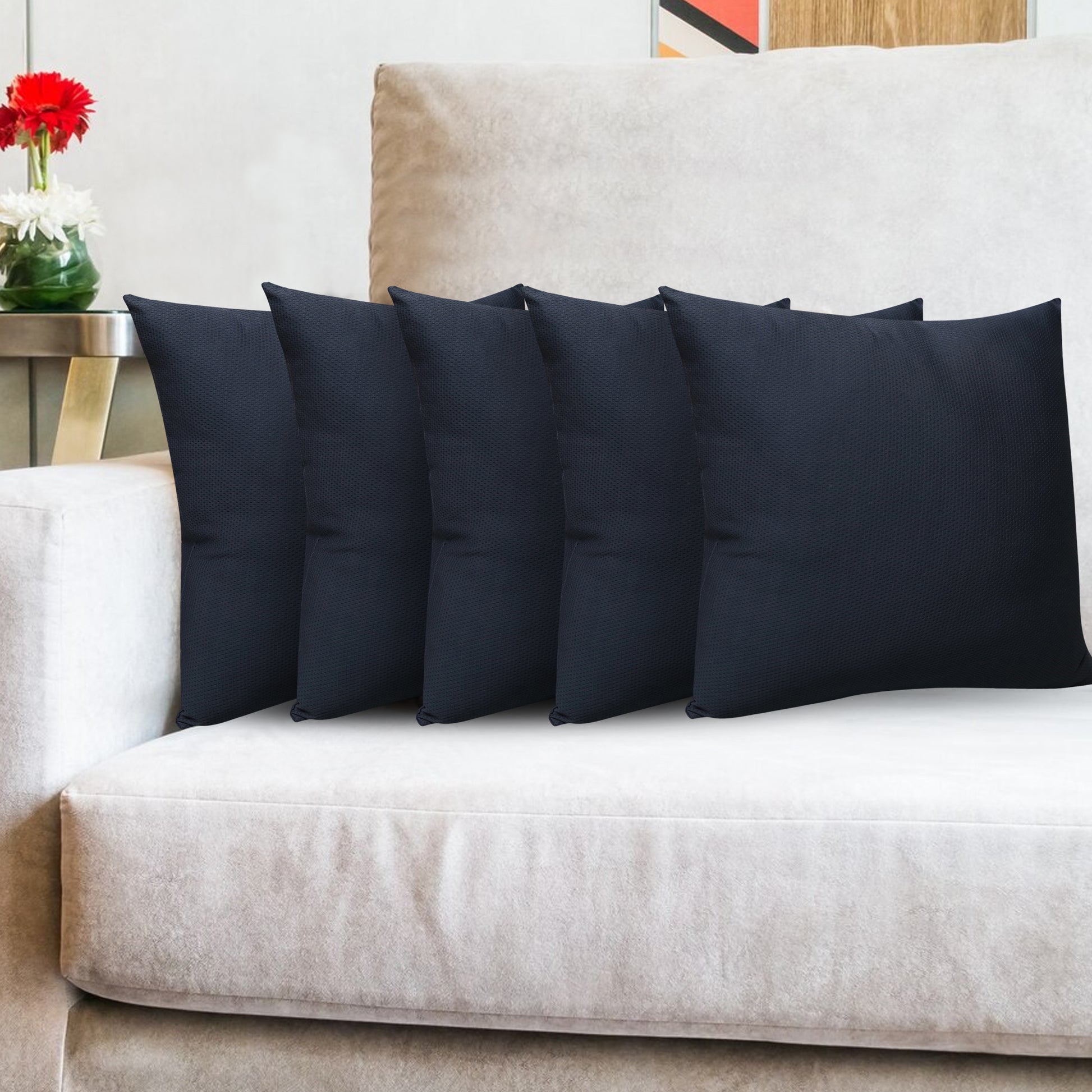 JDX Cushions | Hotel Quality Premium Fibre Sofa Cushions Set of 5 | Cushion 16 inch x 16 inch | Sofa Pillow, Cushion, Cushions for Sofa, Cushion Pillow, Sofa Pillow, Cushions for Bed, Grey - JDX STORE
