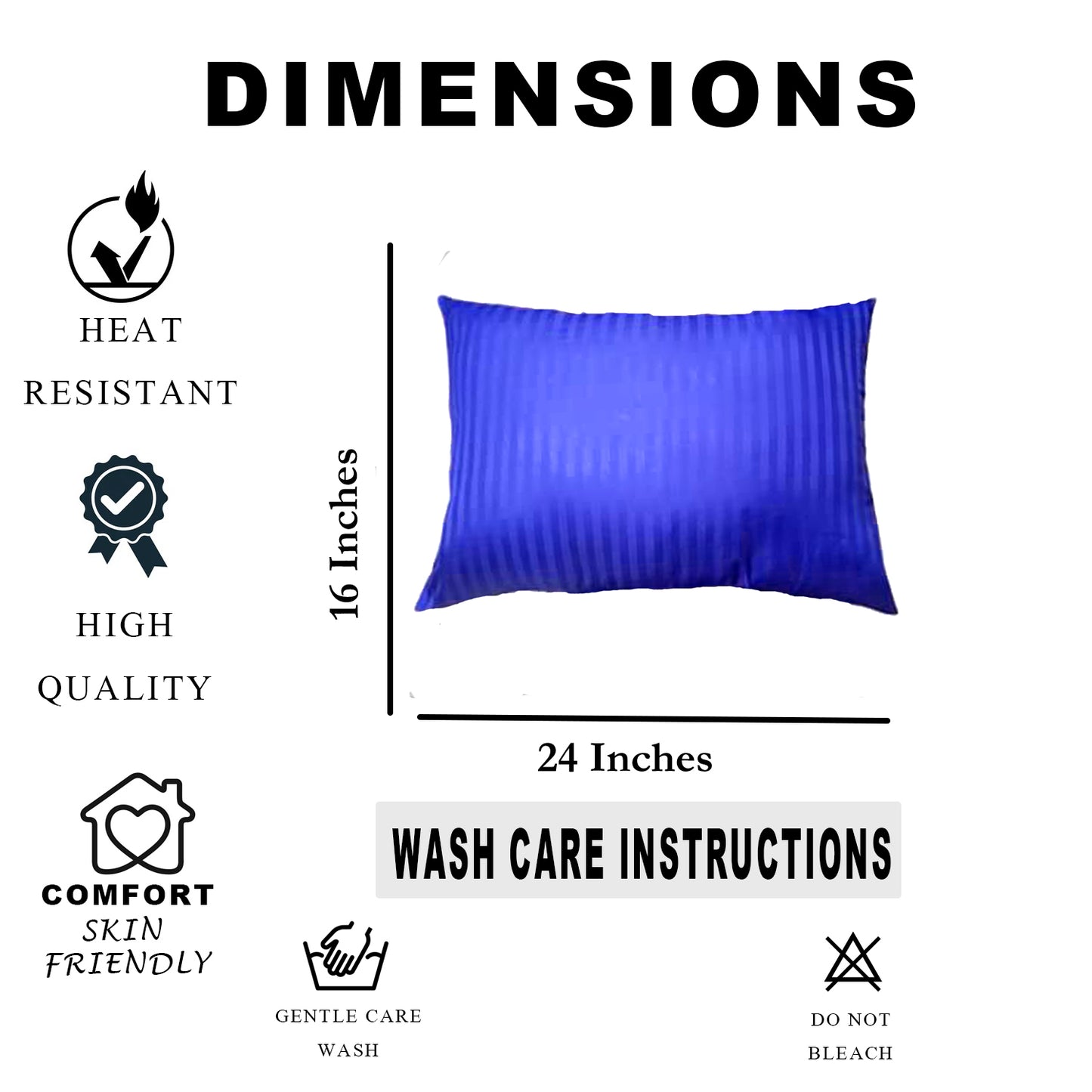 JDX Attractive Blue Microfiber Pillow Filler Set of 2 for Home and Bedroom - JDX STORE