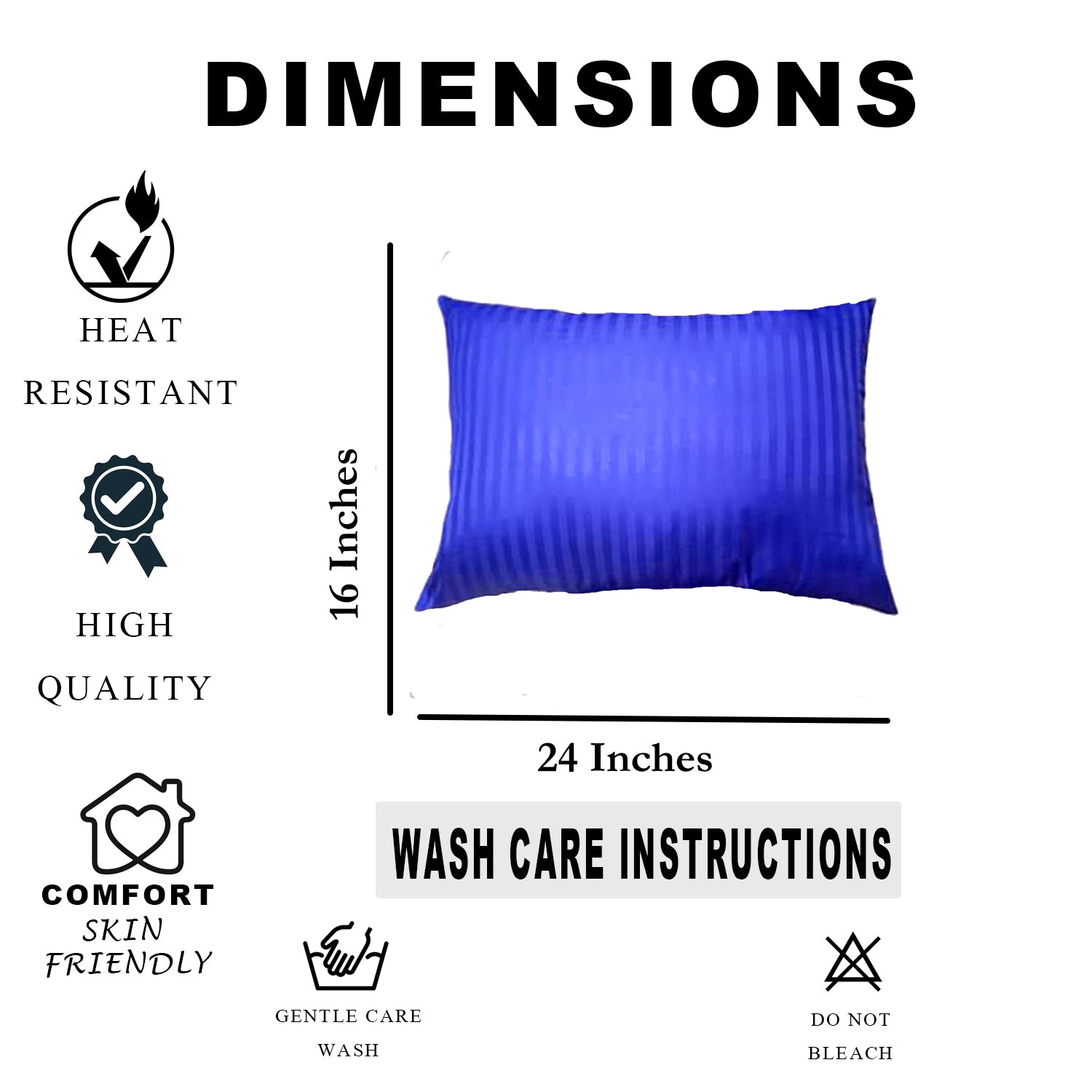 JDX Attractive Blue Microfiber Pillow Filler Set of 2  for Home and Bedroom - JDX STORE