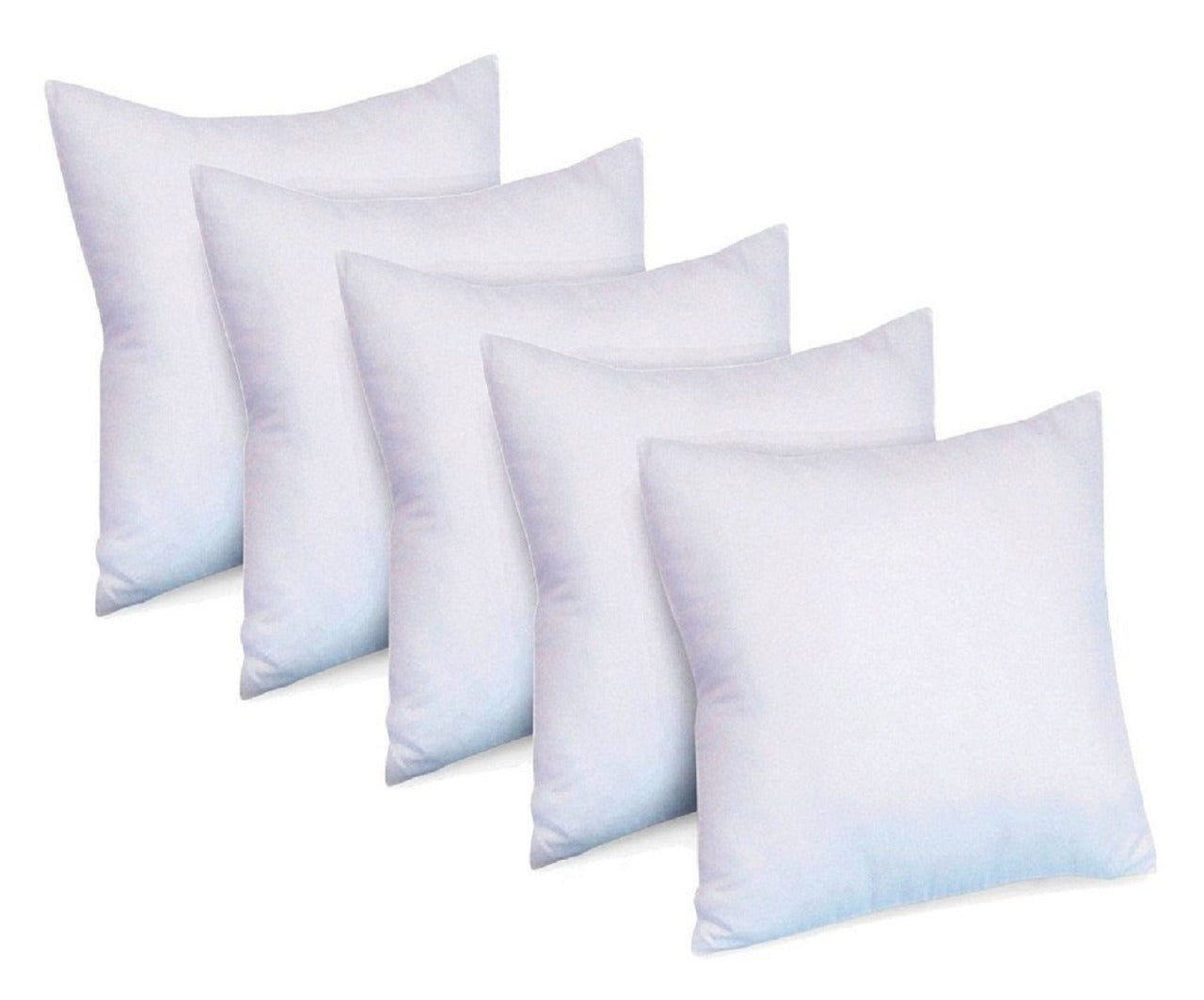 JDX Microfiber Square Soft Cushion Filler for Bed, Sofa, White, 5 Pieces - JDX STORE