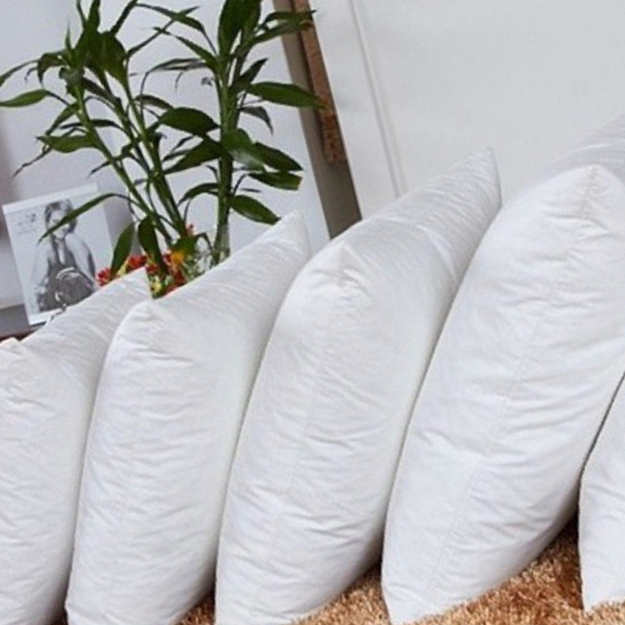 JDX White Polyester Cushion Fillers, Hotel/Home Quality Hollow Fiber Cushion Filler, Set of 5 Piece - JDX STORE