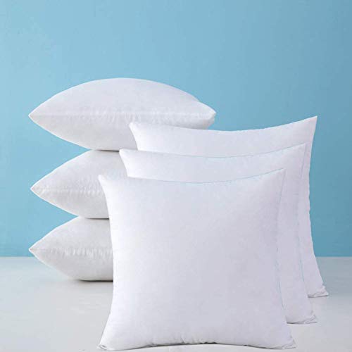 JDX Microfiber Square Soft Cushion Filler for Bed, Sofa, White, 5 Pieces - JDX STORE