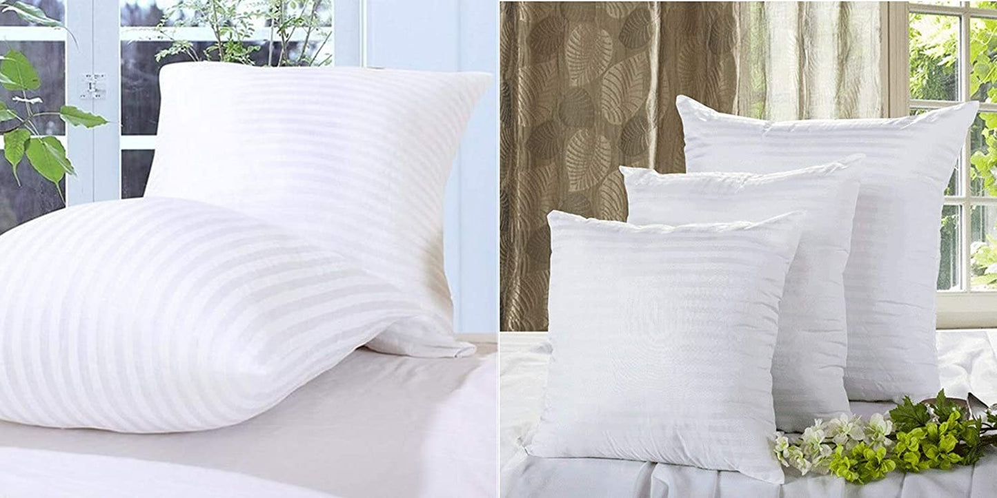 JDX Hotel Quality and Soft Fiber Striped White Cushion Set of 5 for Living Room and Sofa - JDX STORE