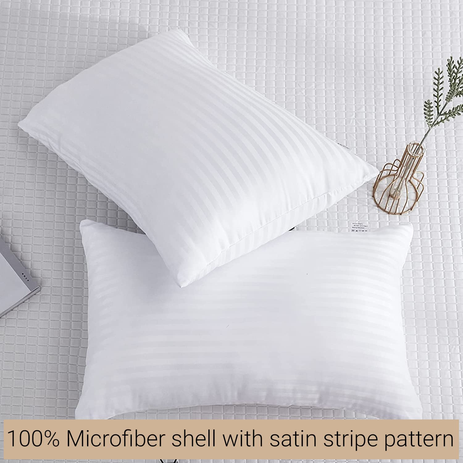 Pillow for Bed, Soft Pillows for Sleeping, White, Set/Pack of 4 Pillows - JDX STORE