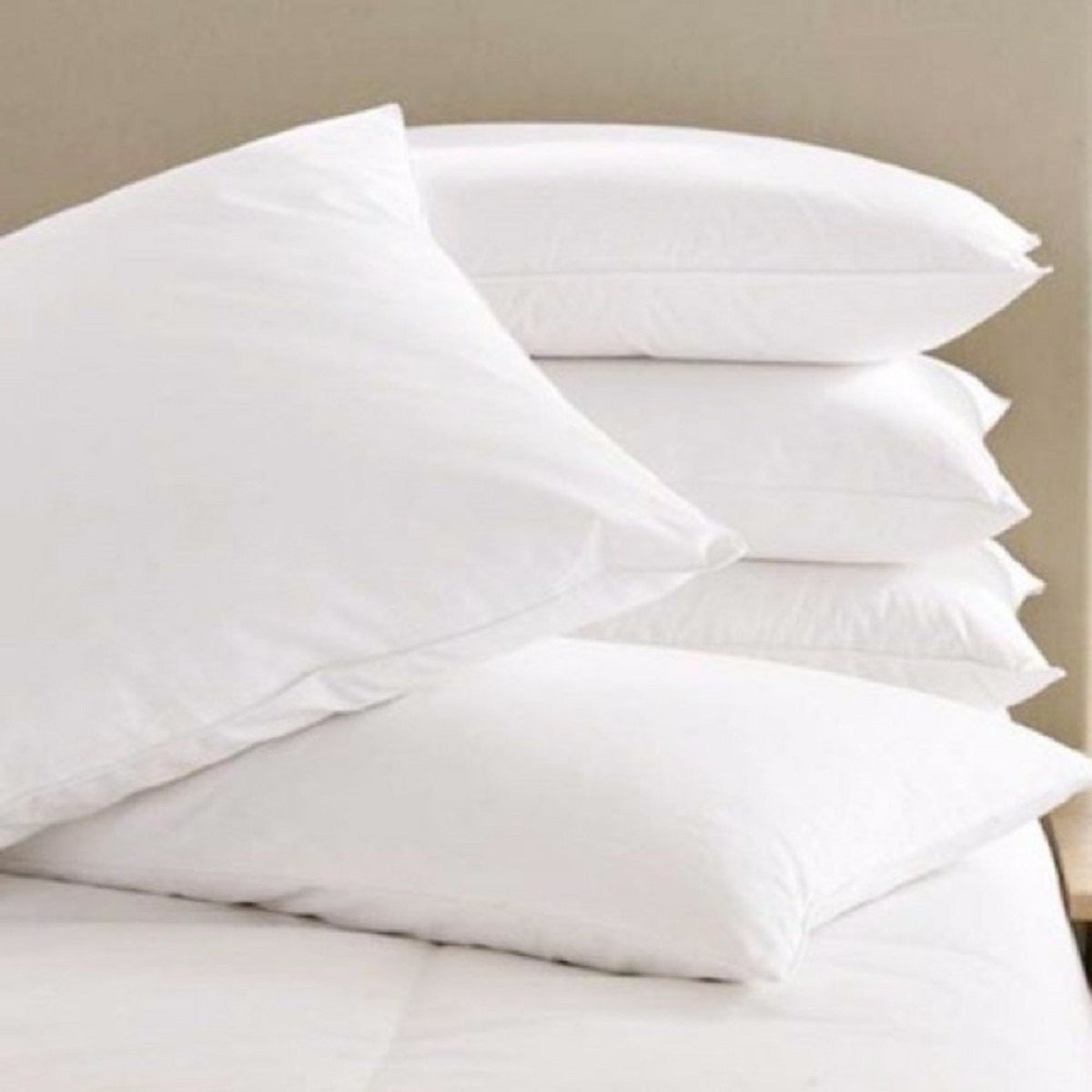 JDX Hotel Quantity Microfiber Satin Striped Cushion Filler, Set of 5- White - JDX STORE