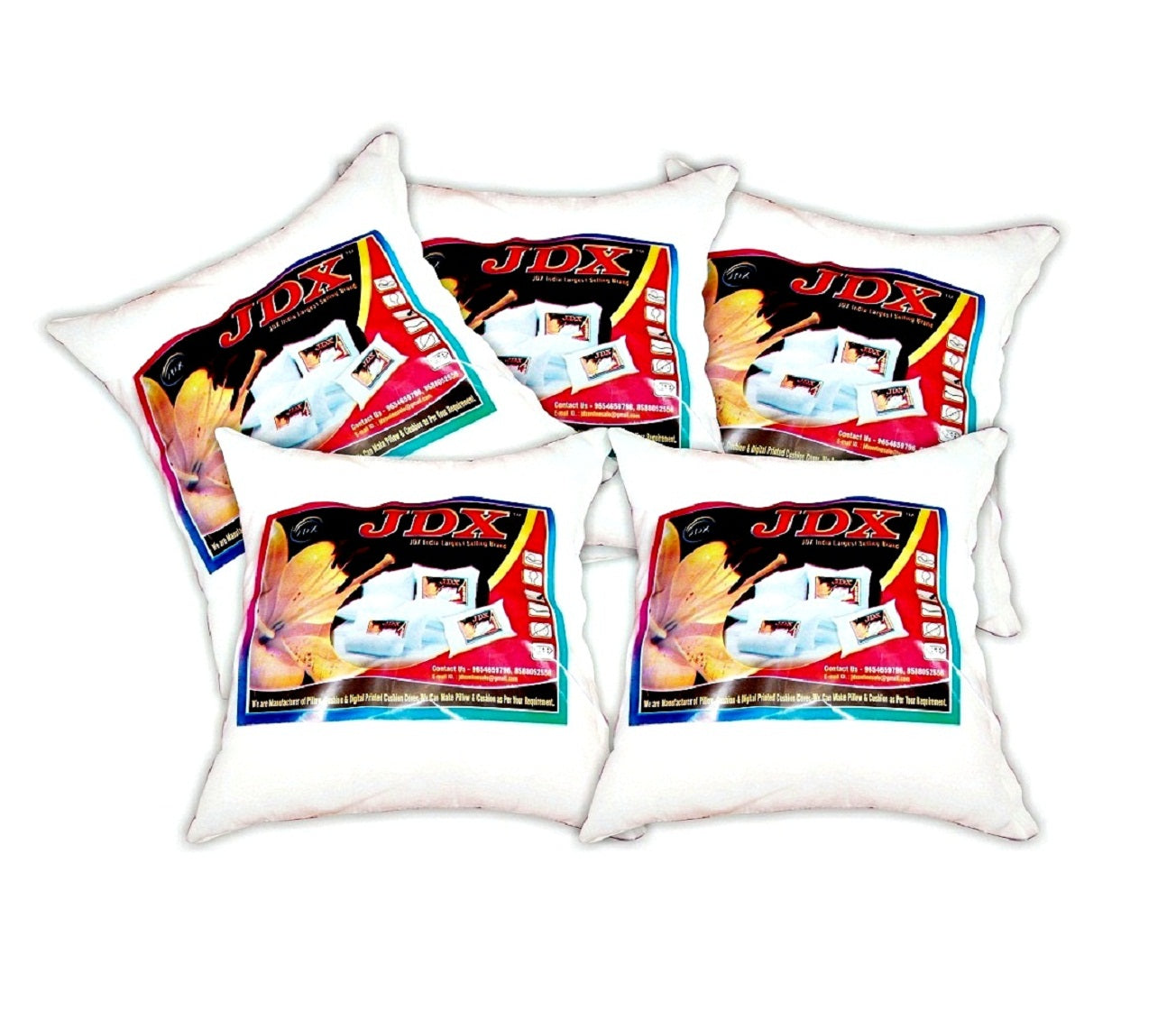 JDX Attractive plain Microfiber Cushion Filler Set of 5 for Living Room and Sofa - JDX STORE