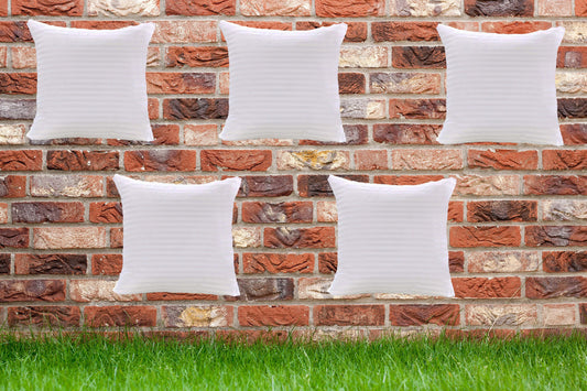 JDX Microfiber Satin Sofa Cushion Filler, Special for Living room White (Pack of 5) - JDX STORE