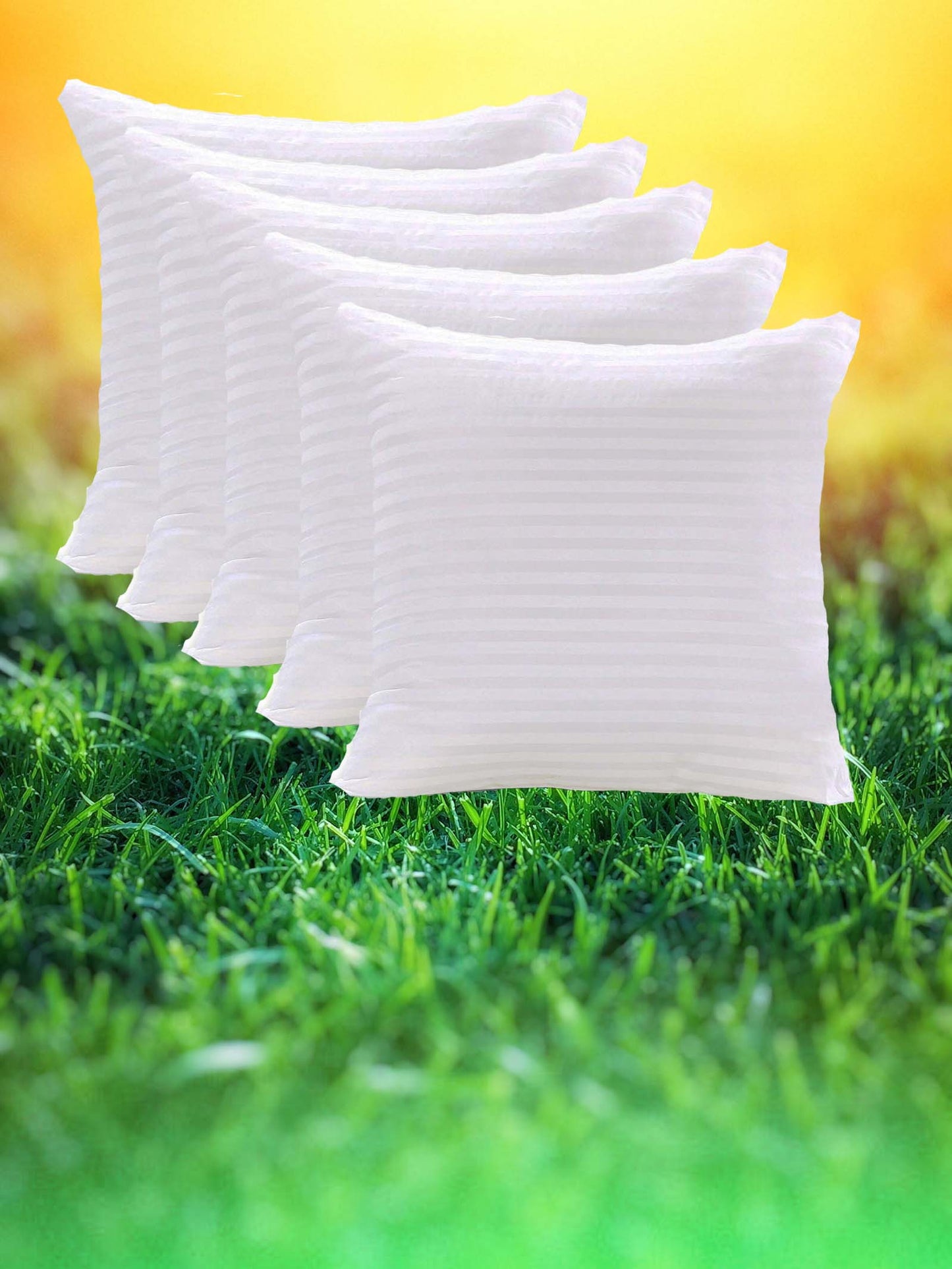 JDX Microfiber Satin Sofa Cushion Filler, Special for Living room White (Pack of 5) - JDX STORE