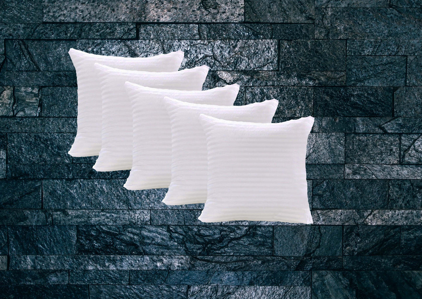 JDX Microfiber Satin Sofa Cushion Filler, Special for Living room White (Pack of 5) - JDX STORE