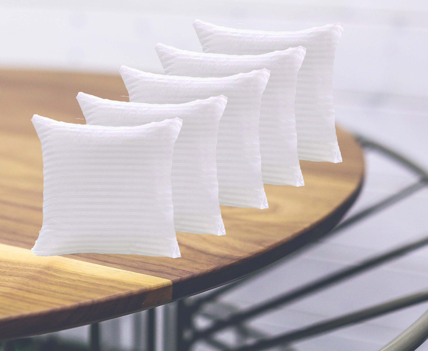 JDX Microfiber Satin Sofa Cushion Filler, Special for Living room White (Pack of 5) - JDX STORE