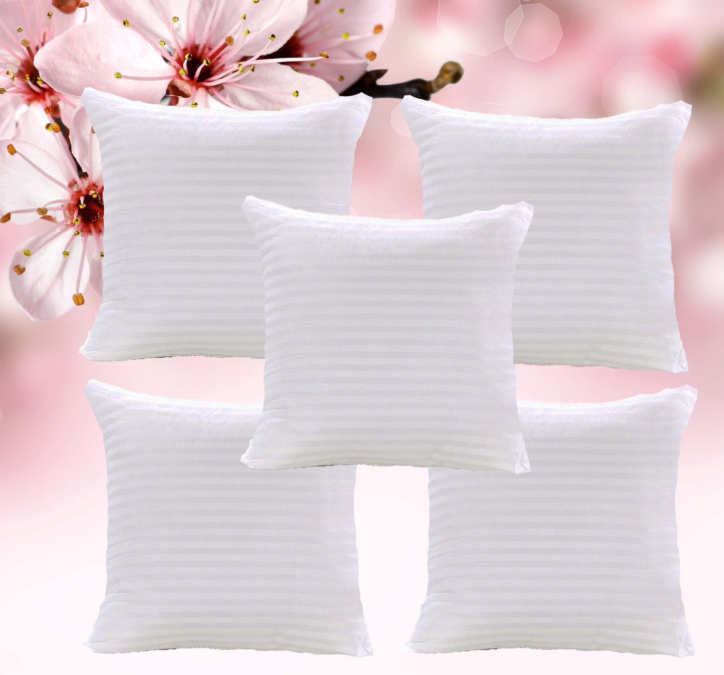 JDX Microfiber Satin Sofa Cushion Filler, Special for Living room White (Pack of 5) - JDX STORE