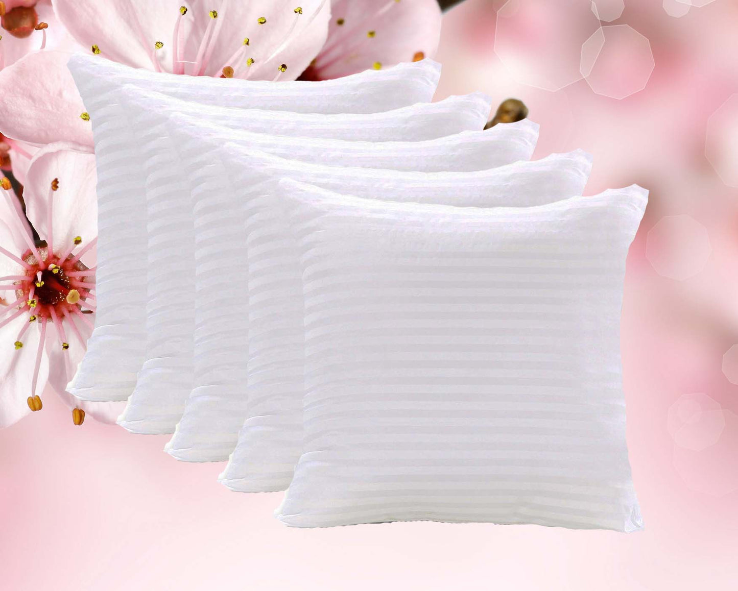JDX Microfiber Satin Sofa Cushion Filler, Special for Living room White (Pack of 5) - JDX STORE