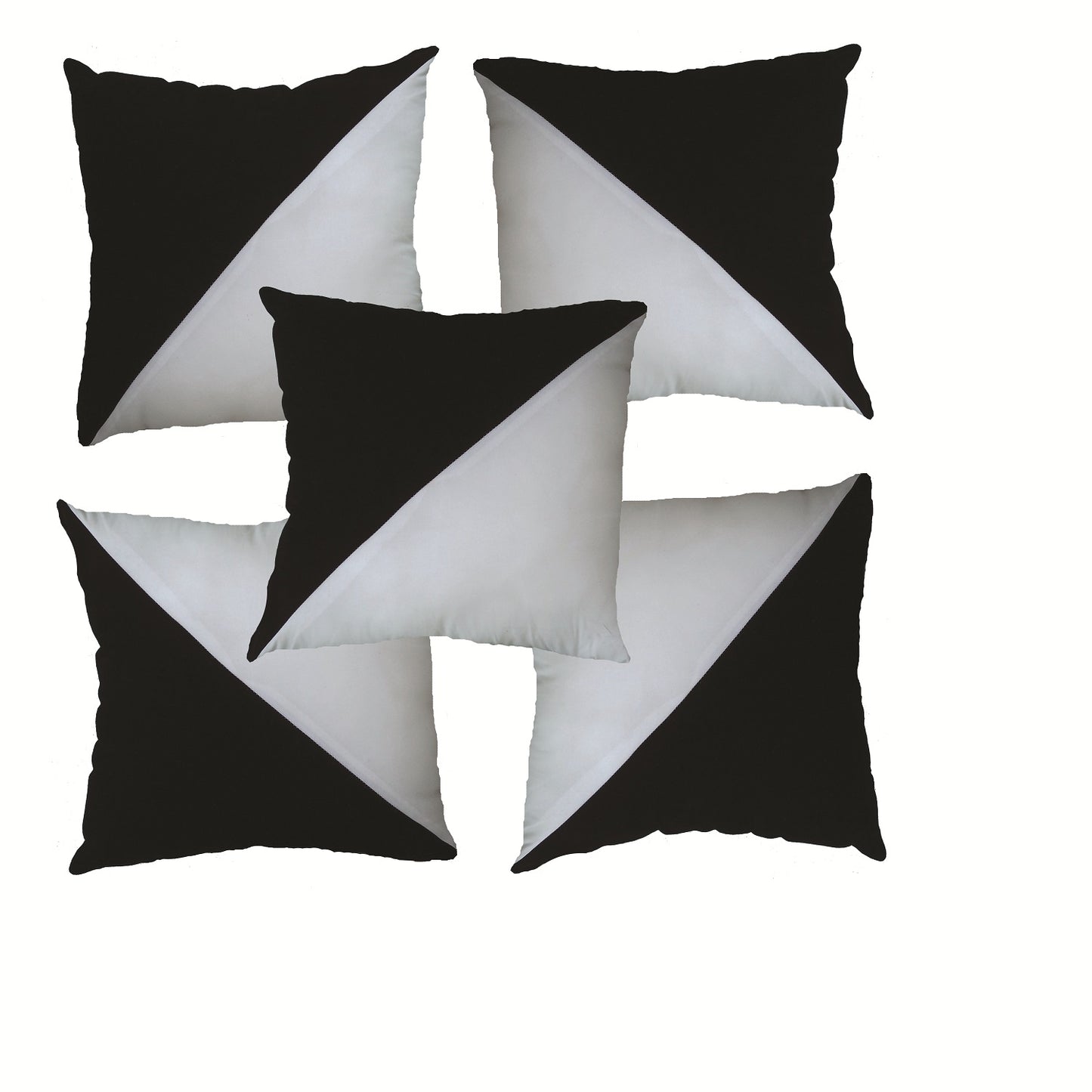 JDX Designer Color Block Soft Cushion, Set of 5 (Black,white) - JDX STORE