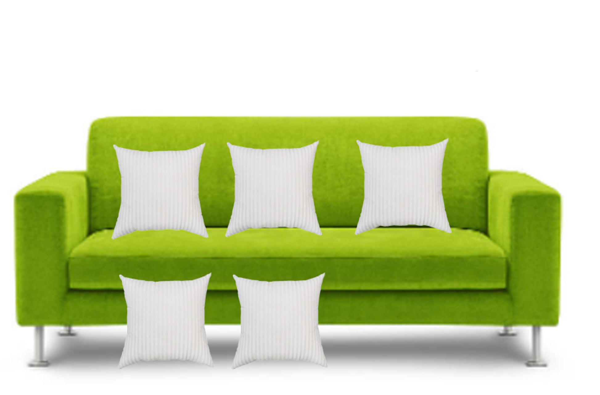 JDX Hotel Quality and Soft Fiber Striped White Cushion Set of 5 for Living Room and Sofa - JDX STORE