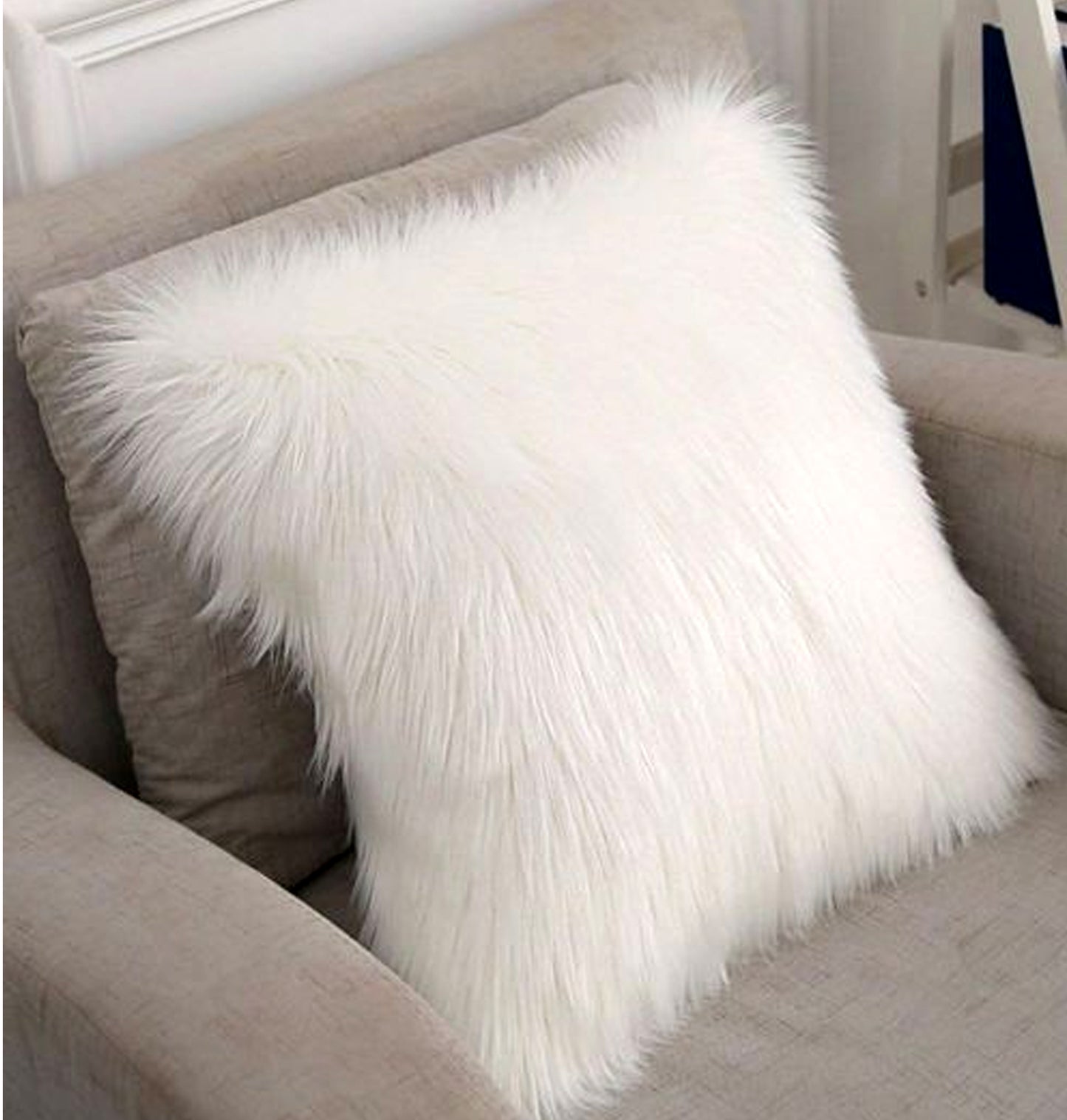 JDX fur Cushion | Ultra Soft Colored Fur (Double Side) Sofa Cushion Set of 2 for Living Room (cushion16x16 inches) | cushion, cushion set, cushion set of 2