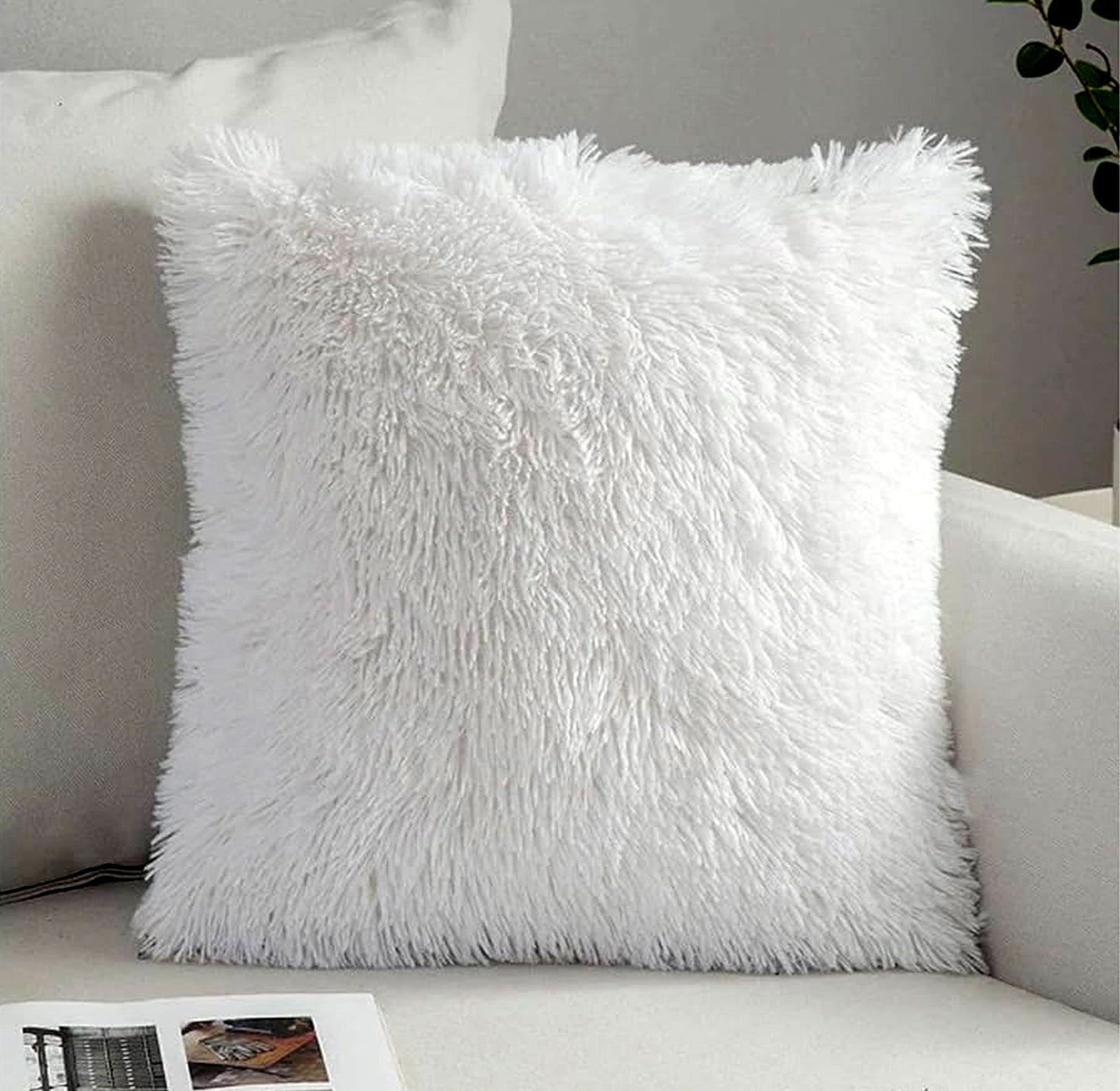 JDX fur Cushion | Ultra Soft Colored Fur (Double Side) Sofa Cushion Set of 2 for Living Room (cushion16x16 inches) | cushion, cushion set, cushion set of 2