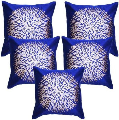 JDX Cushion Cover Set Cushion Cover Set of 5 | Prited Velvet Cushion Cover Set 16x16 inches or 40x40 cm | Cushion Cover, Cushion Cover Set of 5, Sofa Cushion Covers (Black)