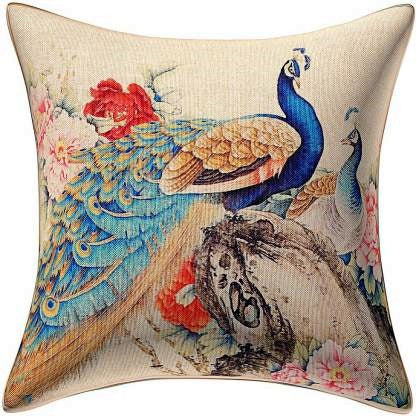 JDX  designer Printed Hand Made Jute Throw/Pillow Cushion Covers pack of 5 - (16 X 16 INCHES)