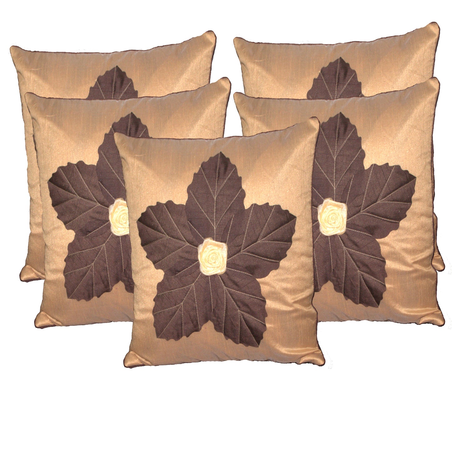 JDX Cushion Cover Set Cushion Cover Set of 5 | Cushion Cover Set 16x16 inches or 40x40 cm | Cushion Cover, Cushion Cover Set of 5, Sofa Cushion Covers (Beige)