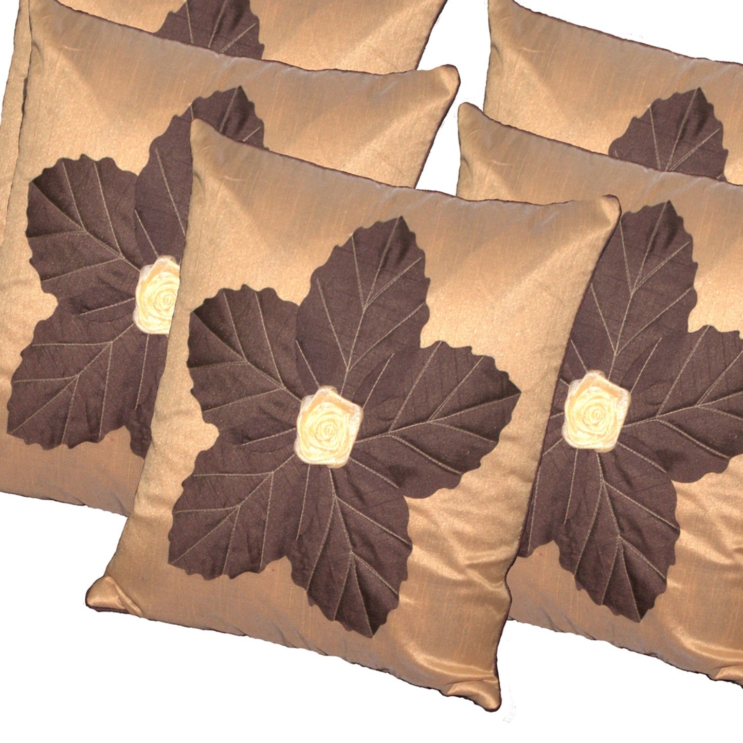 JDX Cushion Cover Set Cushion Cover Set of 5 | Cushion Cover Set 16x16 inches or 40x40 cm | Cushion Cover, Cushion Cover Set of 5, Sofa Cushion Covers (Beige)