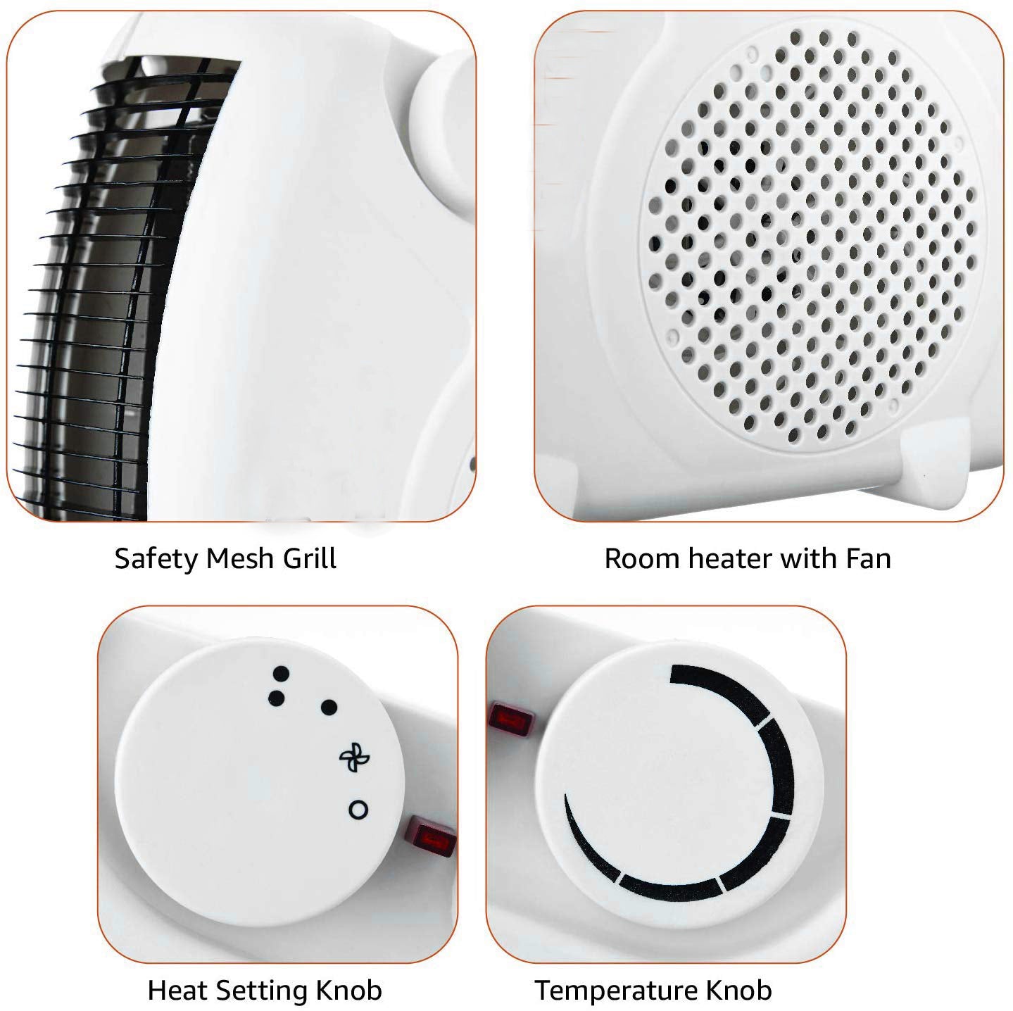Fintronic Electric Heater for Room with Overheating Protection, White, (Ideal for Small Room and Cabine)