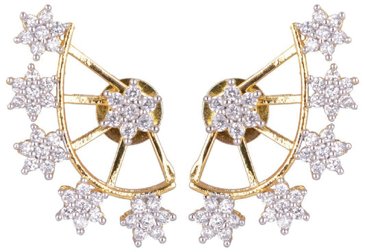 JDX Attractive Golden Plated Star Shape American Diamond Studd Earring Set for Women and Girls - JDX STORE
