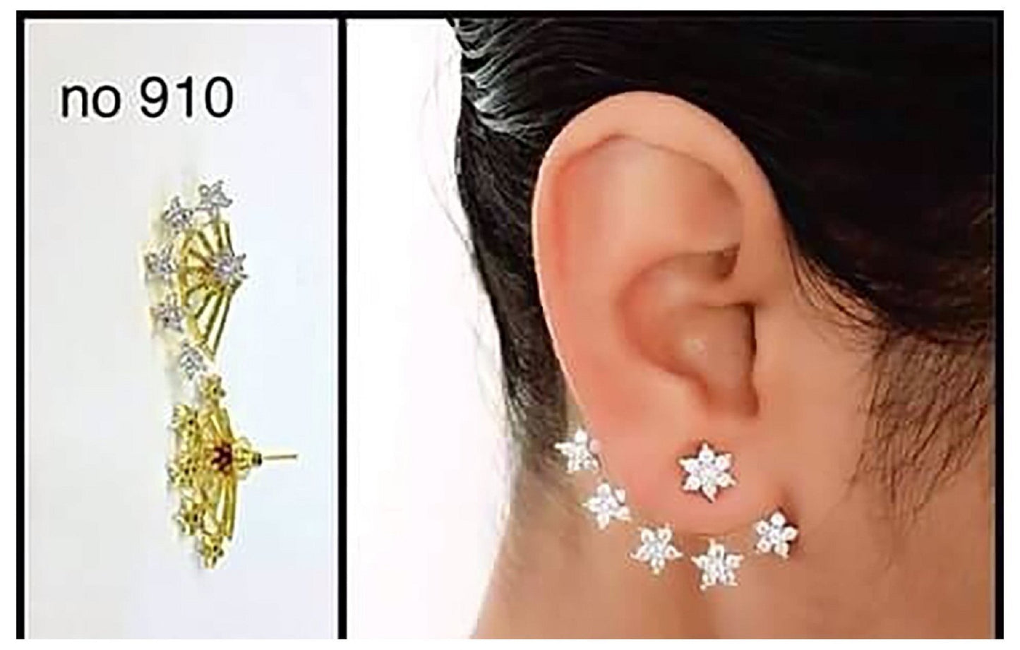 JDX Attractive Golden Plated Star Shape American Diamond Studd Earring Set for Women and Girls - JDX STORE