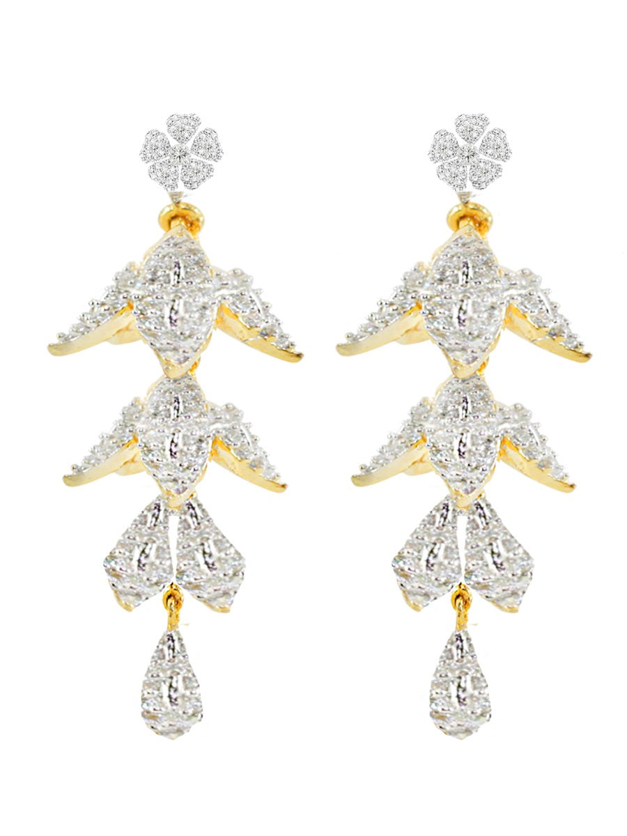 Women's Gold Plated Crystel Studd Drop Earring for Women and Girls - JDX STORE