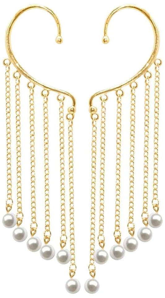 JDX Stylish Gold Plated Pearl Studd Drop Earring Set for Women and Girls - JDX STORE