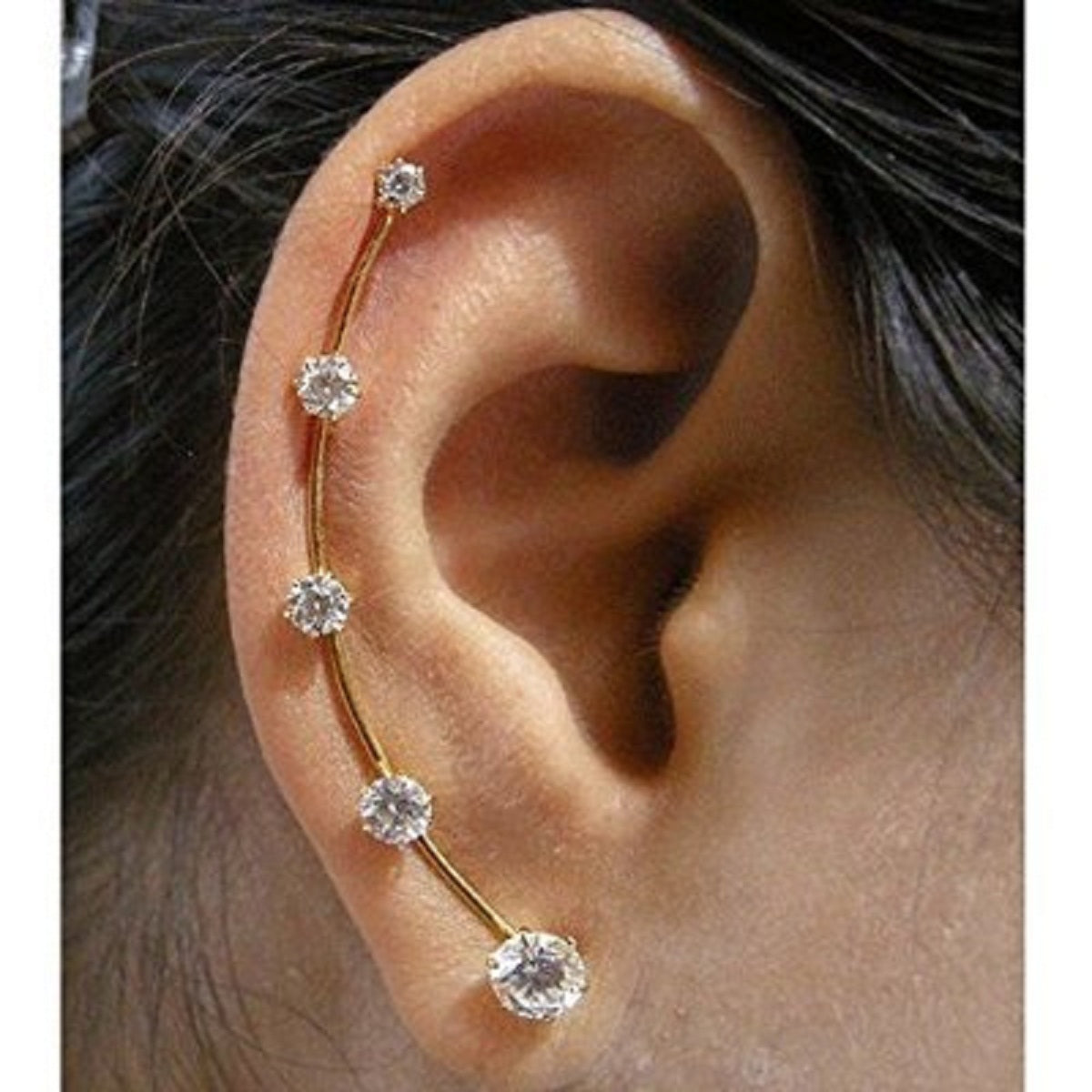JDX Beautiful American Diamond Gold Plated Earcuff Style Earring Style - JDX STORE