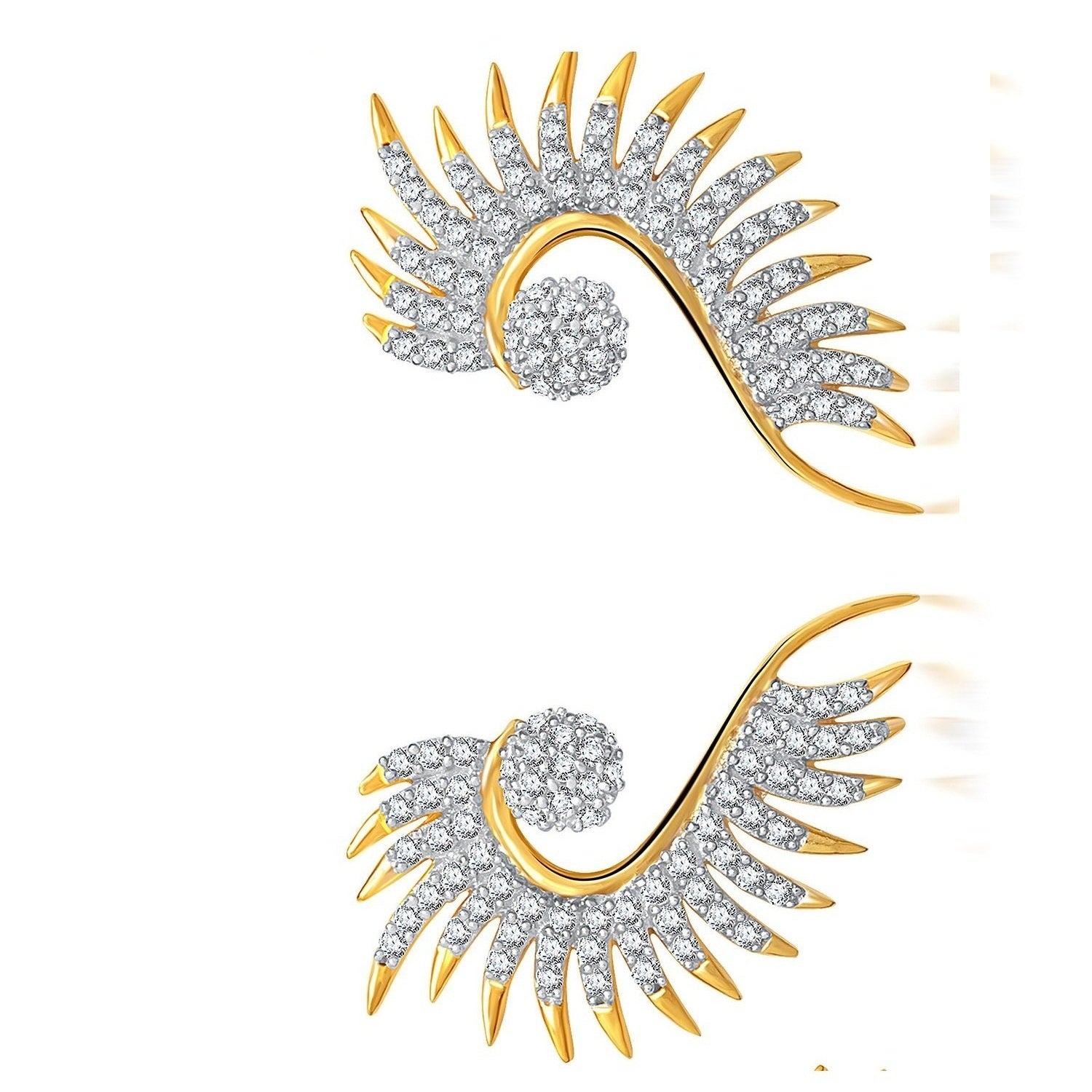 JDX Modern Wing Style Crystel Studd Golden Plated Earring Set for Women and Girls - JDX STORE