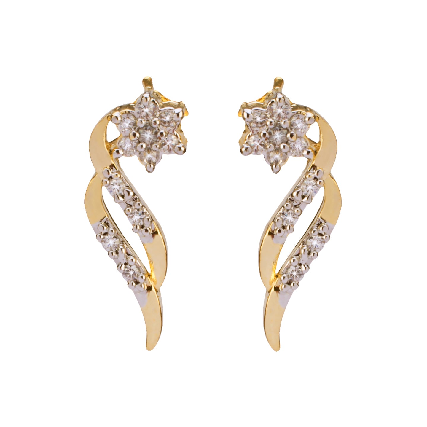 JDX Gold Plated Earrings For Women's Cubic Zirconia Alloy Stud Earring - JDX STORE