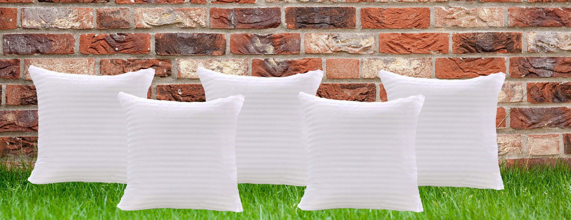 JDX Microfiber Satin Sofa Cushion Filler, Special for Living room White (Pack of 5) - JDX STORE