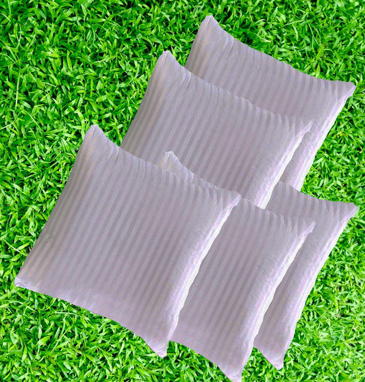 JDX Hotel Quanlity Microfiber Satin Striped Cushion Filler, Set of 5- White - JDX STORE
